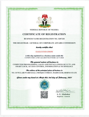 Certificate of Registration